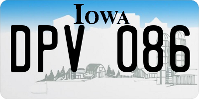 IA license plate DPV086