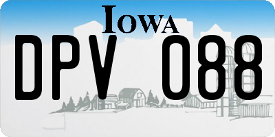 IA license plate DPV088