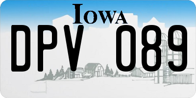 IA license plate DPV089