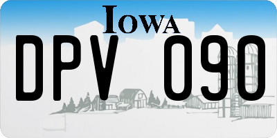 IA license plate DPV090