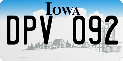 IA license plate DPV092