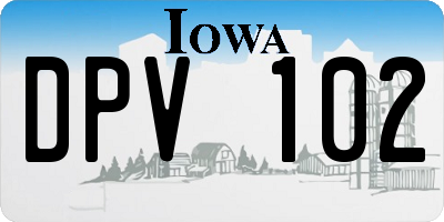 IA license plate DPV102
