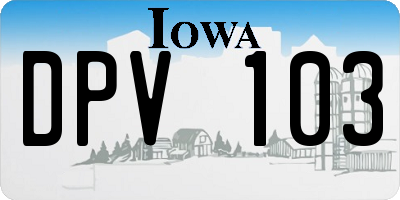 IA license plate DPV103