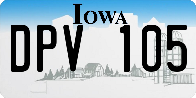IA license plate DPV105