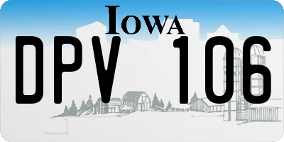 IA license plate DPV106