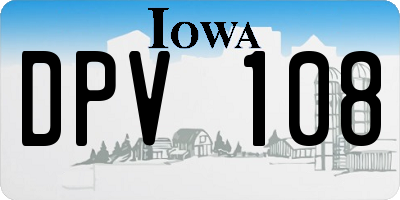 IA license plate DPV108