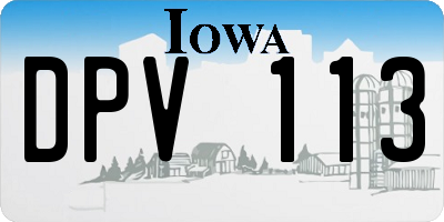 IA license plate DPV113