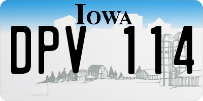 IA license plate DPV114