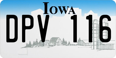 IA license plate DPV116