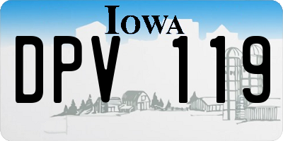 IA license plate DPV119