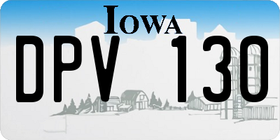 IA license plate DPV130