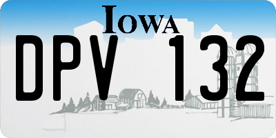 IA license plate DPV132