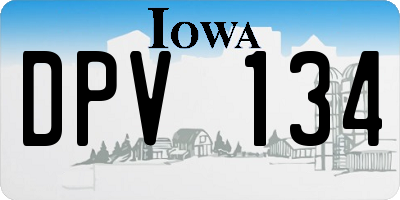 IA license plate DPV134