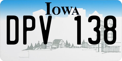 IA license plate DPV138