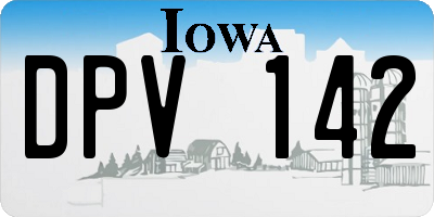 IA license plate DPV142
