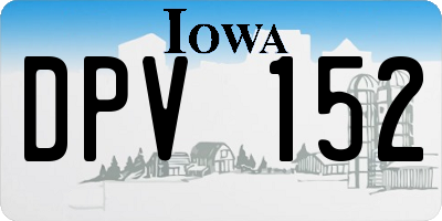 IA license plate DPV152