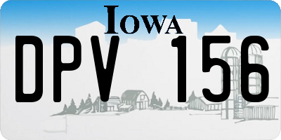 IA license plate DPV156