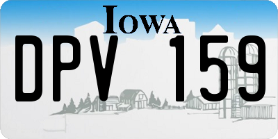 IA license plate DPV159