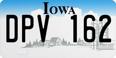 IA license plate DPV162