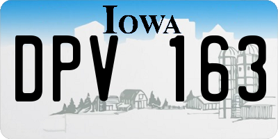 IA license plate DPV163