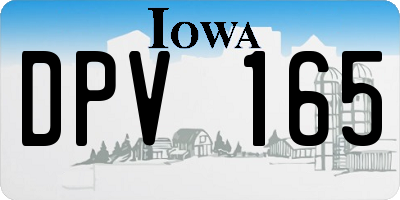 IA license plate DPV165