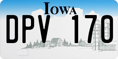 IA license plate DPV170