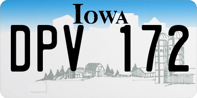 IA license plate DPV172