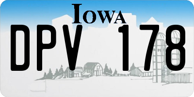 IA license plate DPV178