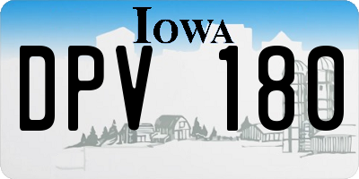 IA license plate DPV180