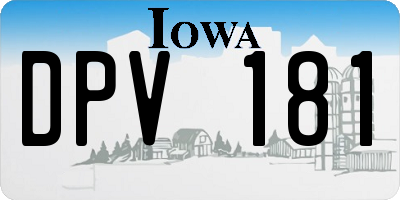 IA license plate DPV181