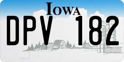 IA license plate DPV182