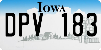 IA license plate DPV183