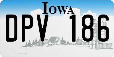 IA license plate DPV186