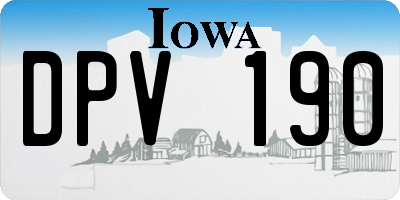 IA license plate DPV190