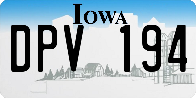 IA license plate DPV194