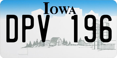IA license plate DPV196
