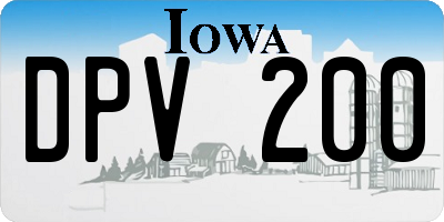 IA license plate DPV200