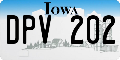 IA license plate DPV202