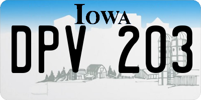 IA license plate DPV203