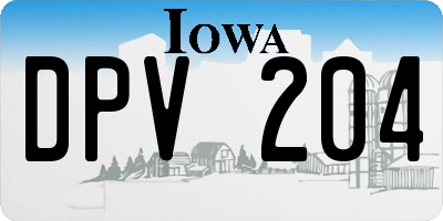 IA license plate DPV204