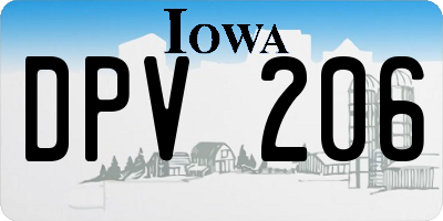 IA license plate DPV206