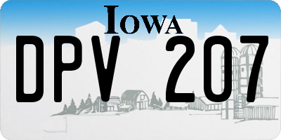 IA license plate DPV207