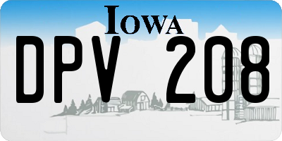 IA license plate DPV208