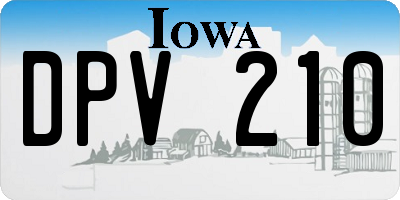 IA license plate DPV210