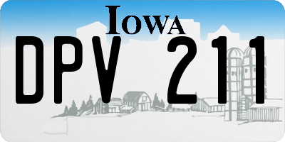IA license plate DPV211