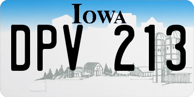 IA license plate DPV213