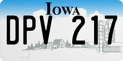 IA license plate DPV217