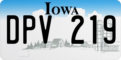 IA license plate DPV219