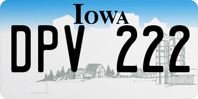 IA license plate DPV222