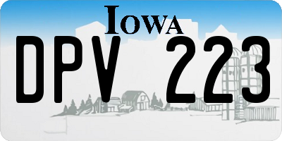 IA license plate DPV223
